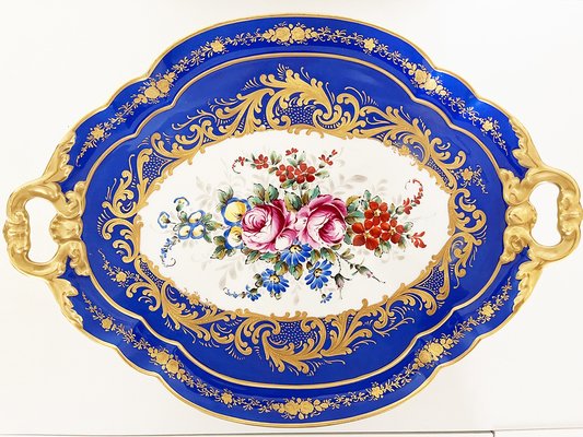 Antique French Blue Limoges Tray, 1890s-OLY-1727705