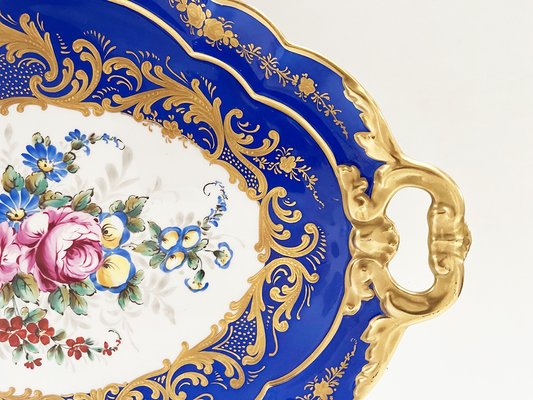 Antique French Blue Limoges Tray, 1890s-OLY-1727705