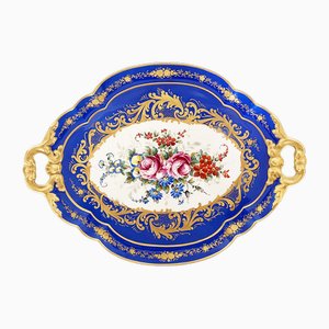 Antique French Blue Limoges Tray, 1890s-OLY-1727705