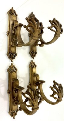 Antique French Bronze Coat Hooks, 1900s, Set of 4-WZZ-1047912