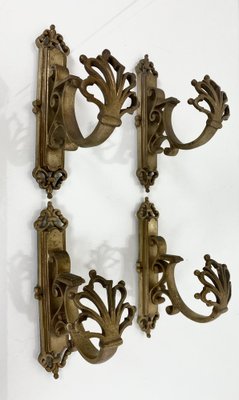 Antique French Bronze Coat Hooks, 1900s, Set of 4-WZZ-1047912