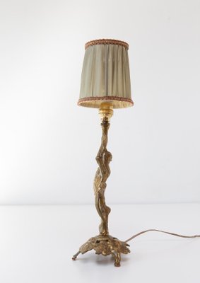 Antique French Bronze Table Lamp with Bird, 1930s-JWI-2019807