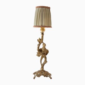 Antique French Bronze Table Lamp with Bird, 1930s-JWI-2019807