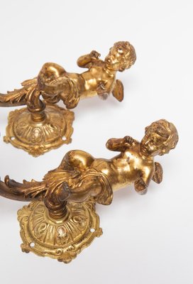 Antique French Bronze Wall Lights with Putti, 1890s, Set of 2-JWI-2041067