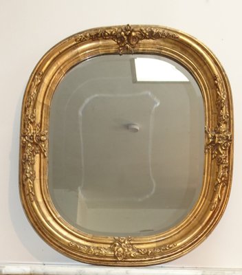 Antique French Carved and Gilded Wooden Wall Mirror, 1920s-AWL-2016652