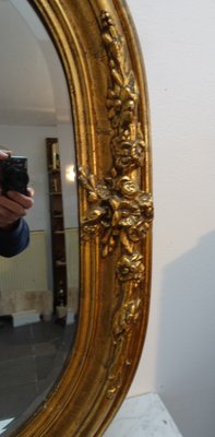 Antique French Carved and Gilded Wooden Wall Mirror, 1920s-AWL-2016652