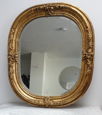 Antique French Carved and Gilded Wooden Wall Mirror, 1920s-AWL-2016652