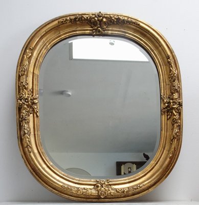 Antique French Carved and Gilded Wooden Wall Mirror, 1920s-AWL-2016652