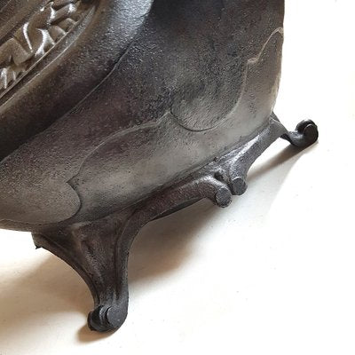 Antique French Cast Iron Coal Scuttle-NUX-993932