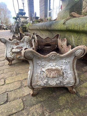 Antique French Cast Iron Garden Planters or Jardinières, Set of 2-WZZ-1150597