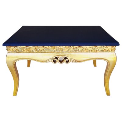 Antique French Coffee Table in Gilt Gold and Painted in Blue-TCS-1241046