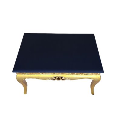 Antique French Coffee Table in Gilt Gold and Painted in Blue-TCS-1241046