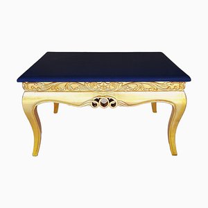 Antique French Coffee Table in Gilt Gold and Painted in Blue-TCS-1241046