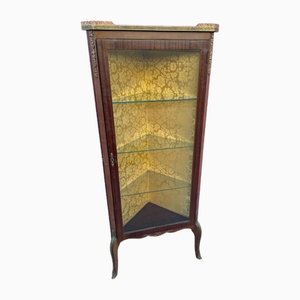 Antique French Corner Display Cabinet with Bronce Edges-TCS-1799007