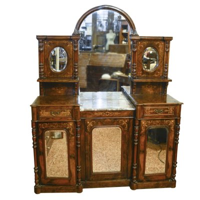 Antique French Credenza with Mirror-RAQ-444995