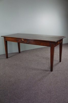 Antique French Dining Table with Two Drawers-HPP-1738350