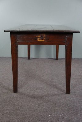 Antique French Dining Table with Two Drawers-HPP-1738350