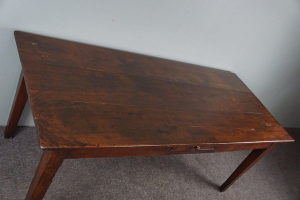 Antique French Dining Table with Two Drawers-HPP-1738350