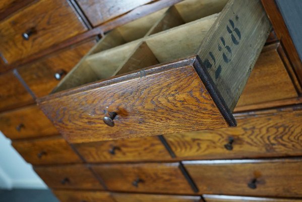 Antique French Early 20th Century Oak Apothecary Cabinet-XO-1128675