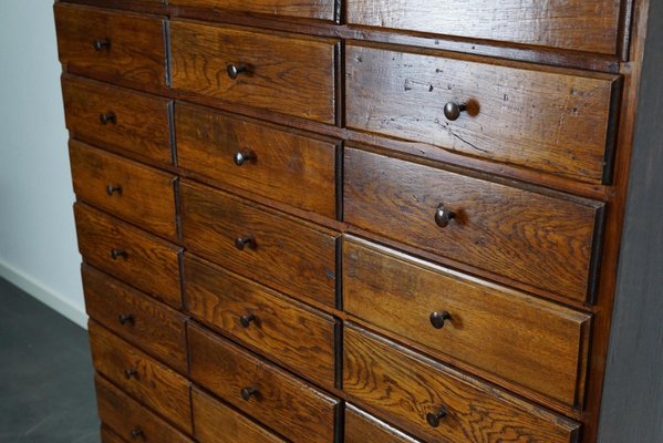 Antique French Early 20th Century Oak Apothecary Cabinet-XO-1128675