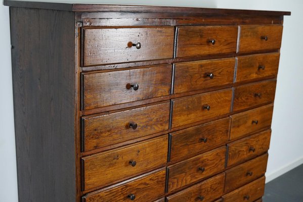 Antique French Early 20th Century Oak Apothecary Cabinet-XO-1128675