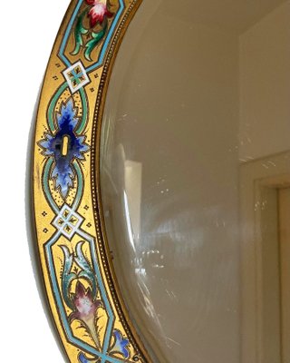 Antique French Enamel Bronze Mirror-OZS-1365144