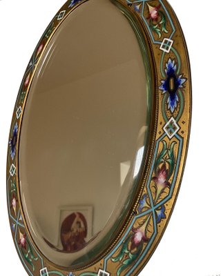 Antique French Enamel Bronze Mirror-OZS-1365144