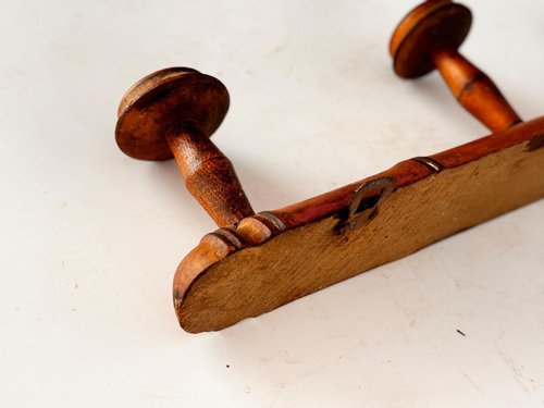 Antique French Faux Bamboo Carved Coat & Hat Rack, 1920