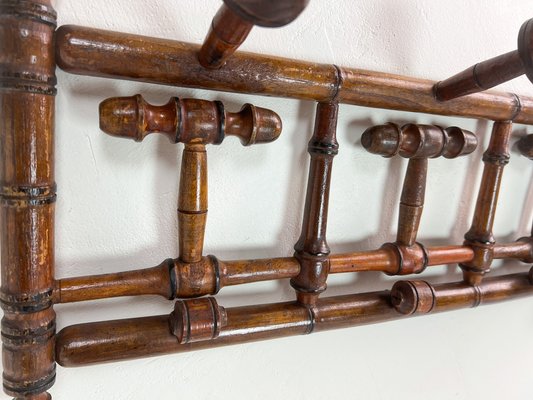 Antique French Faux Bamboo Coat Rack, 1890s-WZZ-1740397