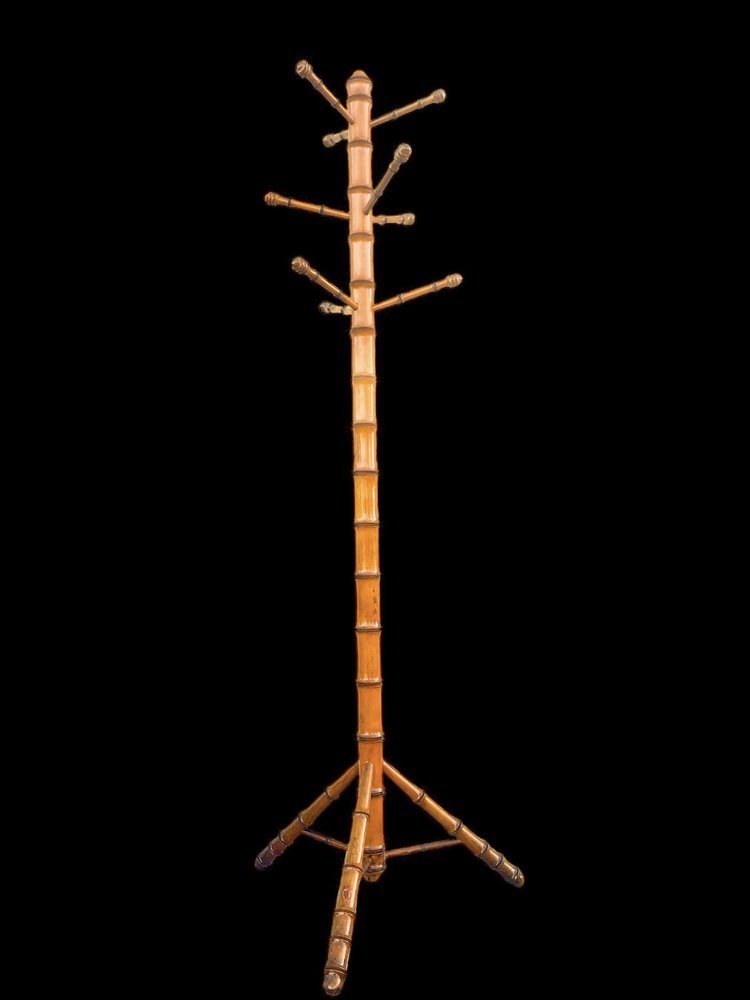 Antique French Faux Bamboo Coat Stand, 1900s