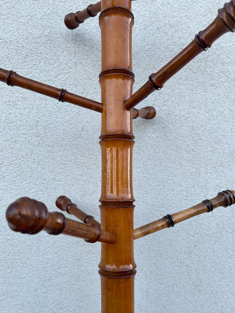 Antique French Faux Bamboo Coat Stand, 1900s