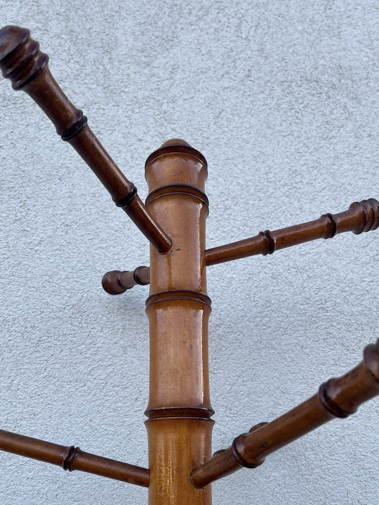 Antique French Faux Bamboo Coat Stand, 1900s