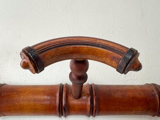 Antique French Faux Bamboo Wall Mounted Coat Rack, 1920s-WZZ-1819334