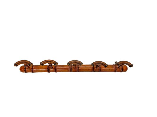 Antique French Faux Bamboo Wall Mounted Coat Rack, 1920s-WZZ-1819334