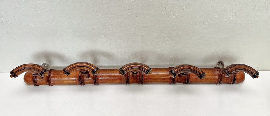 Antique French Faux Bamboo Wall Mounted Coat Rack, 1920s-WZZ-1819334