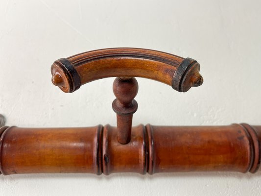 Antique French Faux Bamboo Wall Mounted Coat Rack, 1920s-WZZ-1819334