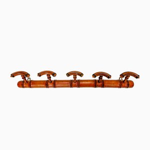 Antique French Faux Bamboo Wall Mounted Coat Rack, 1920s-WZZ-1819334