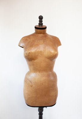 Antique French Female Mannequin in Papier Maché and Wood, 1930s-JWI-2032029