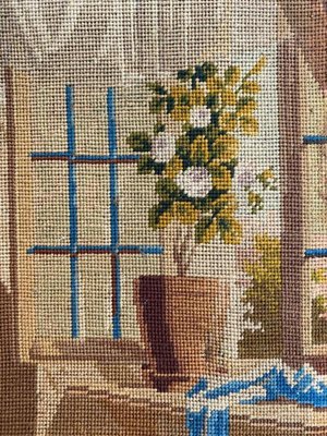 Antique French Fine Needlepoint Tapestry-YMM-1061786