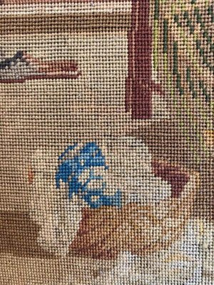 Antique French Fine Needlepoint Tapestry-YMM-1061786