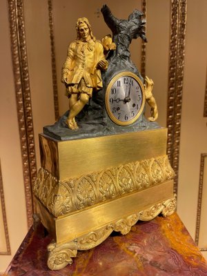 Antique French Fire-Gilded Mantel Clock, 1850s-FLW-1402082