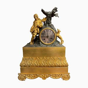 Antique French Fire-Gilded Mantel Clock, 1850s-FLW-1402082