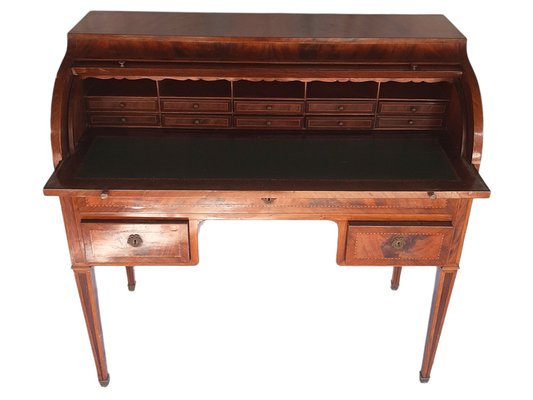 Antique French Floral Marquetry Secretaire-TCS-1241056