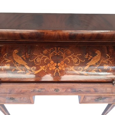 Antique French Floral Marquetry Secretaire-TCS-1241056