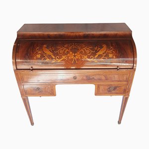 Antique French Floral Marquetry Secretaire-TCS-1241056