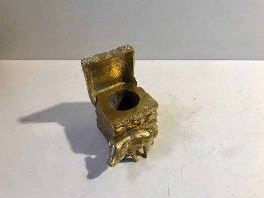 Antique French Gilt Bronze Pigsty Inkwell, Circa 1900-LCR-894014