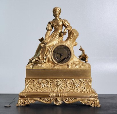 Antique French Gilt Clock-SA-1210510