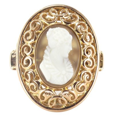 Antique French Gold Cameo Ring-OLU-896206