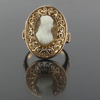 Antique French Gold Cameo Ring-OLU-896206