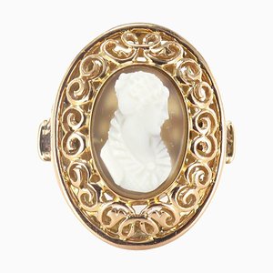 Antique French Gold Cameo Ring-OLU-896206